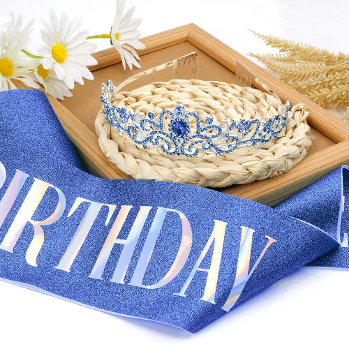 Vista 2 de Birthday Sash, Tiaras for Women, Birthday Sash for Women, Birthday Crown, Crowns for Women, Birthday Crown Adult Woman, Queen Crowns for Women