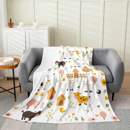 Vista 10 de Erosebridal American Flag Throw Blanket 40x50 Inch Sofa Bed Couch Decor,Rustic Deer Hunting Fleece Blanket for Kids Boys Girls,Farmhouse Cabin Bed