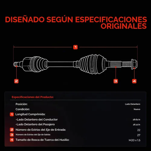 Vista 3 de A-Premium Par (2) Conjunto de eje de transmisión CV delantero Compatible con John Deere Gator XUV 625i 2011-2017, Gator XUV 825E 2018-2019, Gator