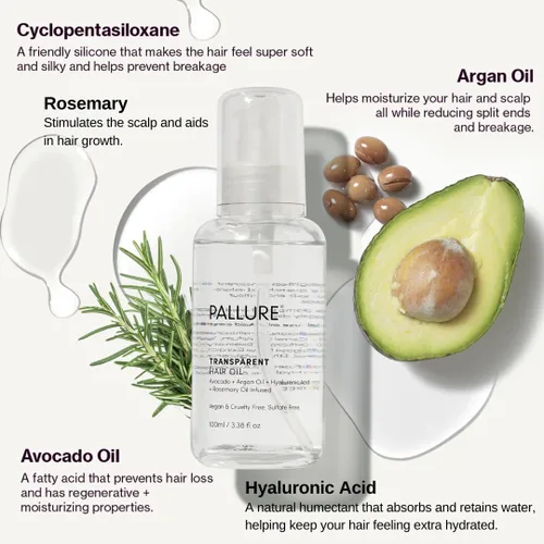Vista 4 de Pallure Kit hidratante para apoyar el cabello más grueso, voluminoso y de aspecto más completo, infundido con ácido hialurónico, biotina, aguacate