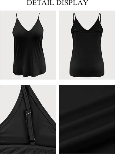 Vista 5 de LOLONG camisetas de tirantes con cuello en V para mujer