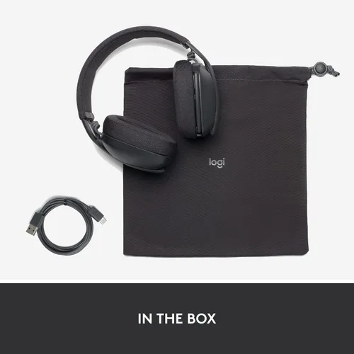 Vista 10 de Auriculares Logitech Zone Vibe 100 inalámbricos ligeros sobre la oreja con cancelación de ruido y micrófono, auriculares avanzados Bluetooth