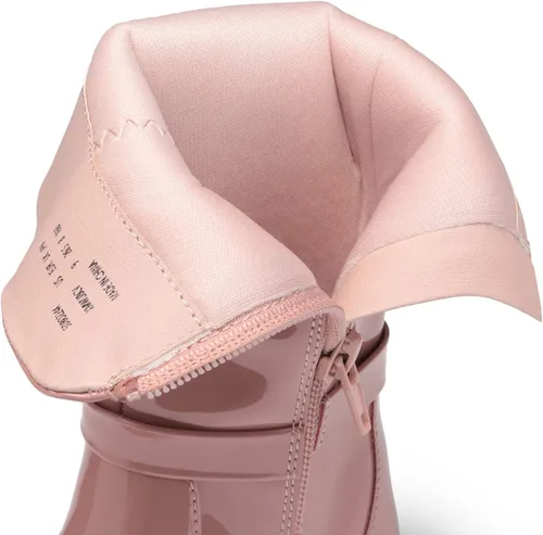 Vista 5 de DREAM PAIRS Botas de media pantorrilla con cremallera lateral para niñas pequeñas, Metálico