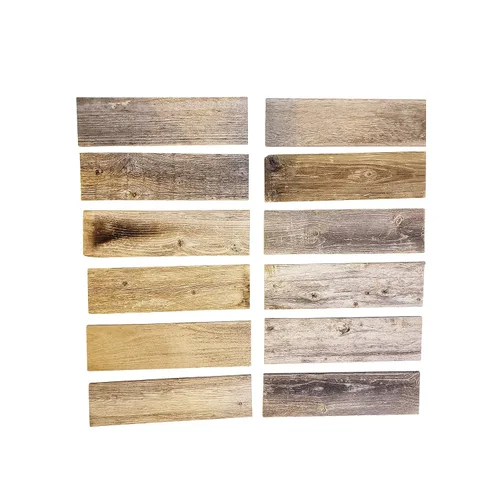 Vista 7 de Tablones de madera reciclada rústica desgastada para manualidades, proyectos y decoración (6 tablones de 24 pulgadas de largo)