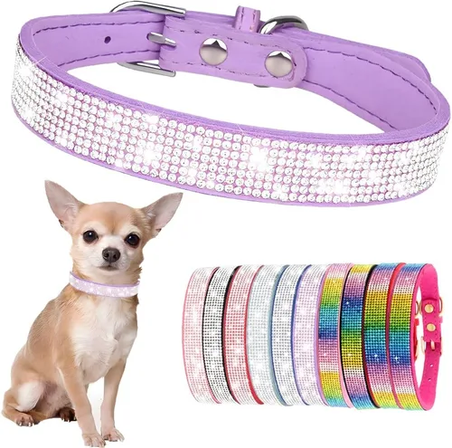 Vista 6 de Hotlion Collar de Perro con Diamantes de Imitación y Cristales, Collar Bonito y Deslumbrante de Cuerpo de Diamante para Cachorros, Gatito, Mascotas