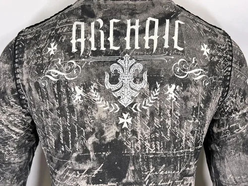 Vista 8 de Archaic by Affliction - Camisa térmica para hombre, color gris blindado, Gris