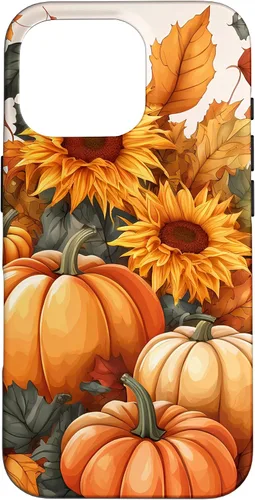 Vista 20 de iPhone 16 Nice Art Of Fall Pumpkins, Sunflowers, And Autumn Leaves Case