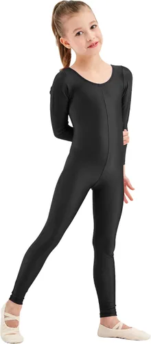 Vista 2 de Malla de una pieza Speerise, de mangas largas, hecha en Spandex, para niñas que practican danza