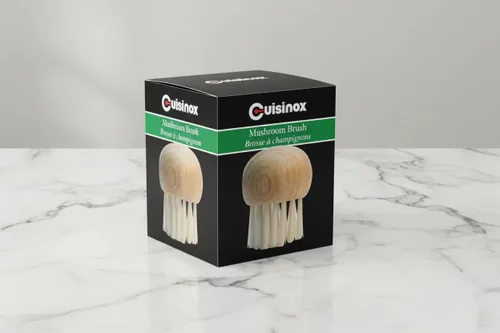 Vista 4 de Cuisinox Cepillo de hongos con mango ergonómico de madera de haya Cepillo de limpieza de verduras de cerdas naturales de primera calidad