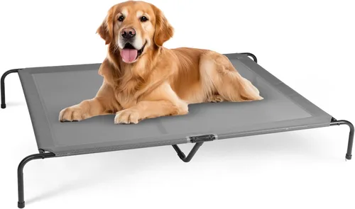 Vista 12 de FluffyDream Cama elevada de enfriamiento para perro, camas portátiles elevadas para perros, patas antideslizantes, cama hamaca portátil y duradera