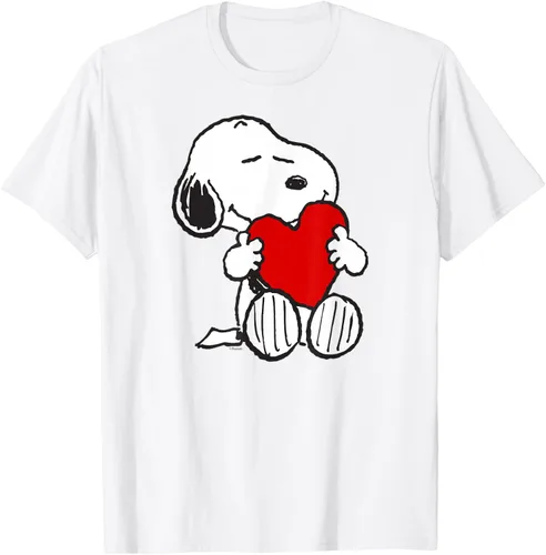 Vista 28 de Peanuts Camiseta de San Valentín Snoopy Hugging Heart, Negro