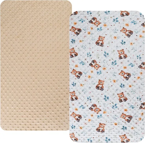 Vista 9 de Dot - Juego de sábanas para moisés, paquete de 2 sábanas elásticas ajustables para cuna, ultra suaves, ajuste universal, almohadilla rectangular