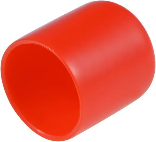 Vista 6 de uxcell 20 tapas de goma de 0.394 in de vinilo de identificación redonda tapa tapa de rosca de tornillo protectores rojo