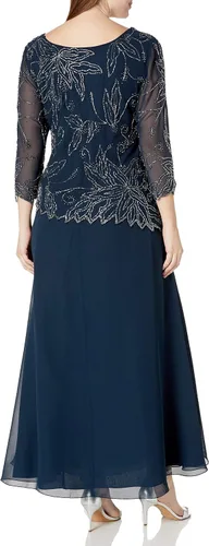 Vista 5 de J Kara Women's Plus Size 34 Sleeve Scallop Edge Bodice Mock Flare Dress