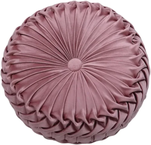 Vista 19 de Baiyuruodie Cojín redondo de terciopelo, cojín decorativo para sofá y cama del dormitorio (38cm, azul)