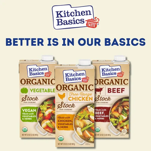 Vista 6 de Kitchen Basics Caldo de verduras orgánicas, 32 onzas (paquete de 12) Sin sabores artificiales, vegano, sin gluten