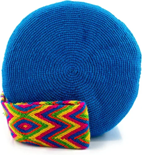 Vista 3 de Bolsos Colombianos, Mochila Wayuu, 100% original de algodón colombiano hecho a mano bolsa de cubo