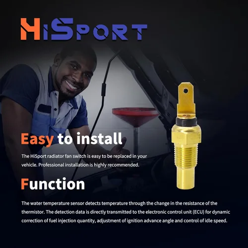Vista 6 de HiSport 83420-16020 Sensor de temperatura del refrigerante del motor compatible con Dodge Chrysler Ford Chevrolet Toyota, Lexus, Honda, Hyundai