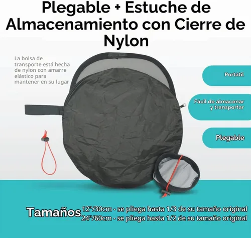 Vista 5 de Foto&Tech Tarjeta gris de doble cara del 18% y disco de balance de blancos, panel gris y blanco neutro con bolsa de nailon y brida para cables