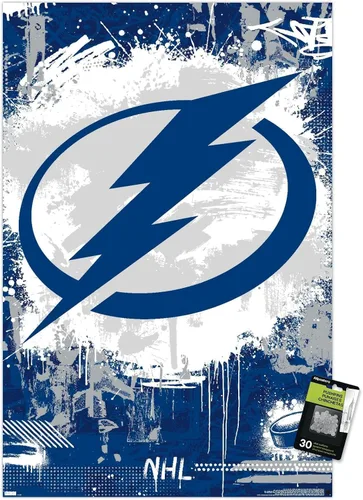 Vista 7 de Trends International NHL Tampa Bay Lightning - Póster de pared con logotipo Maximalist 23, 14.72 x 22.37 pulgadas, paquete de póster y alfiler
