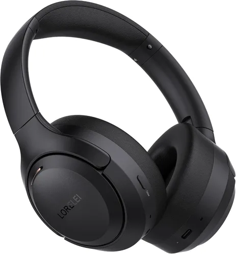 Vista 7 de LORELEI QC60 - Auriculares híbridos con cancelación activa de ruido, auriculares Bluetooth inalámbricos sobre la oreja con micrófono, 60H