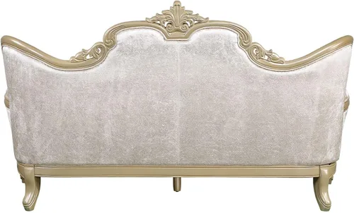 Vista 6 de Acme Libertee Sofá tapizado de madera y tela con 5 almohadas en beige/champán