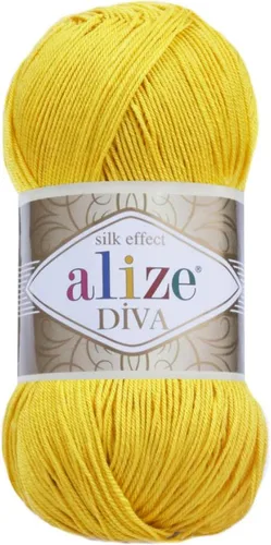 Vista 22 de Alize Diva Silk Effect 100% hilo acrílico de microfibra, 1 madejas de bola de 3.53 oz 383yds color (1 - crema)