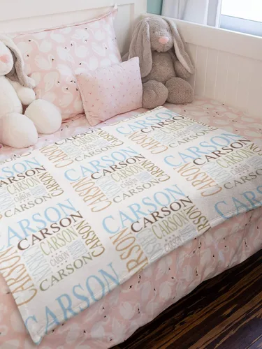 Vista 3 de Manta de nombre personalizada para bebé niña niños y adultos con nombre, personalizado con nombre del bebé, manta personalizada para niños. Regalo