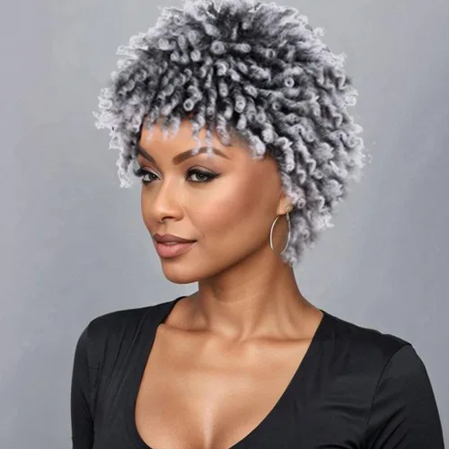 Vista 12 de Pelucas de rastas cortas de 6 pulgadas para mujeres y hombres negros con clips, pelucas sintéticas trenzadas de imitación afro trenzadas, rastas