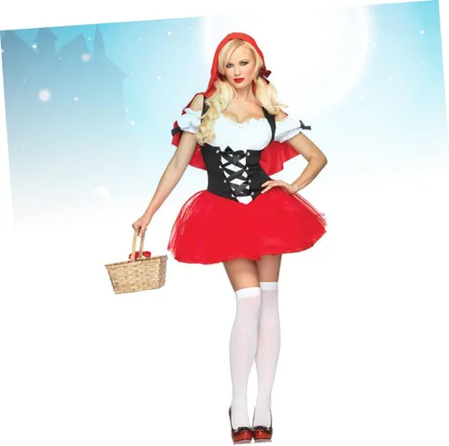 Vista 5 de CHILDWEET Traje de cosplay con velo, disfraz rojo, disfraz de Aldult Cosplay