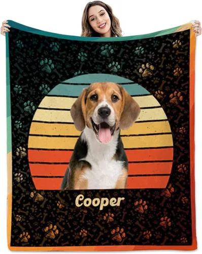 Vista 9 de Pamaheart Sube tu manta de fotos para perro, gato, mascota con foto personalizada, manta de perro y gato, manta de fotos, manta de Navidad de perro