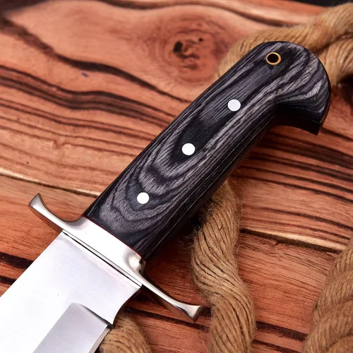 Vista 5 de Poshland REG-109 Cuchillo Bowie hecho a mano de acero D2 de 15.25 pulgadas, mango de madera maciza