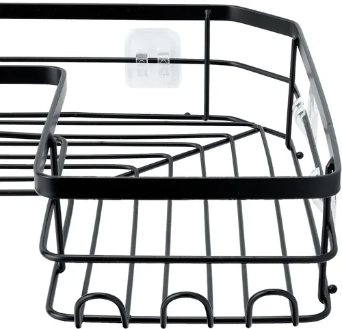 Vista 3 de Amazon Basics Organizador de Esquina para Ducha, Acero Inoxidable, Negro, Juego de 3