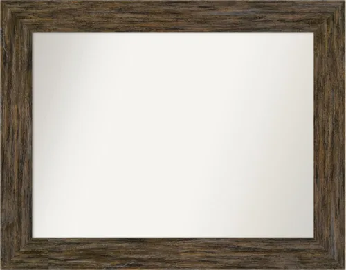 Vista 107 de Amanti Art Espejo personalizado, espejo de baño marrón Fencepost, espejo de pared o espejo de tocador de baño sobre el fregadero (27 x 27 pulgadas)