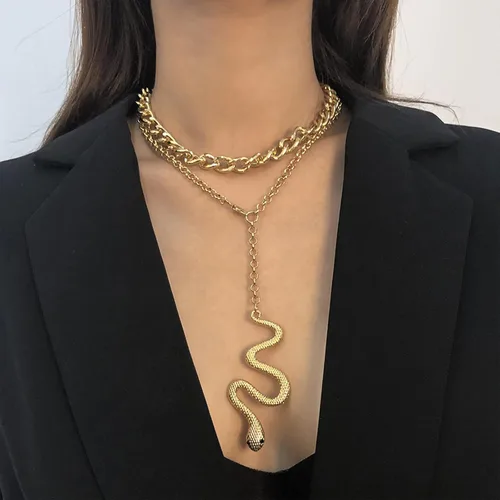 Vista 2 de Long tiantian Bendable Snake Necklace Gothic Jewelry Accessories Snake Jewelry for Women Medusa Dress Costume for Womens Halloween Costumes 2025