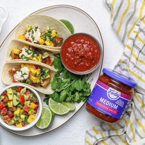 Vista 6 de Fody Foods Salsa mediana, 16 onzas, sin ajo y cebolla, bajo certificado FODMAP, apto para el intestino y el SII, vegano, sin OMG, sin gluten, apto
