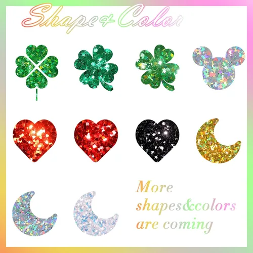 Vista 4 de Laza Brillantina gruesa de 0.07 oz para el día de San Patricio, confeti de clavo, dijes holográficos de uñas, calcomanías de lentejuelas brillantes