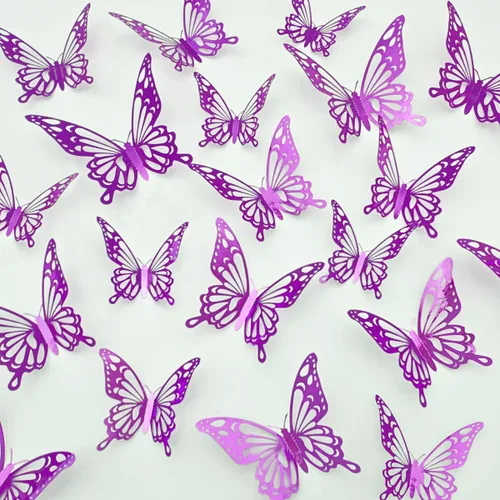 Vista 7 de Calcomanías de pared de mariposa 3D, decoraciones de mariposa para cumpleaños, bodas, fiestas, decoraciones de mariposas para decoración de sala