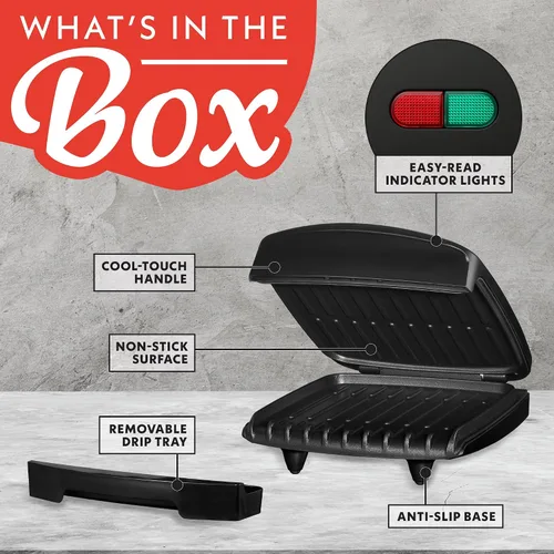 Vista 7 de Gourmia Parrilla interior y panini Maker – 4 porciones de contacto o parrilla abierta, cerámica antiadherente, luz indicadora de precalentamiento