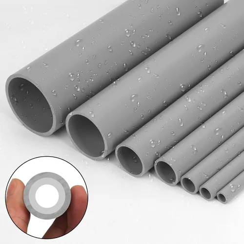 Vista 2 de 4 tubos de PVC de 1-1/2 pulgadas de largo, tubo rígido de PVC Sch40 de 17 pulgadas de largo, tubos redondos de tubería para instalación de cableado