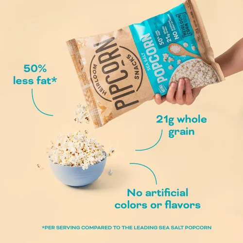 Vista 2 de Pipcorn - Mini palomitas de maíz de sal marina de Pipcorn - 4.5 onzas, sin gluten, sin OMG, maíz de reliquia, no artificiales, sin conservantes