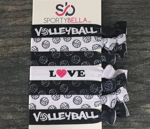 Vista 9 de SportyBella - Accesorios para el cabello de voleibol para niñas, elásticos