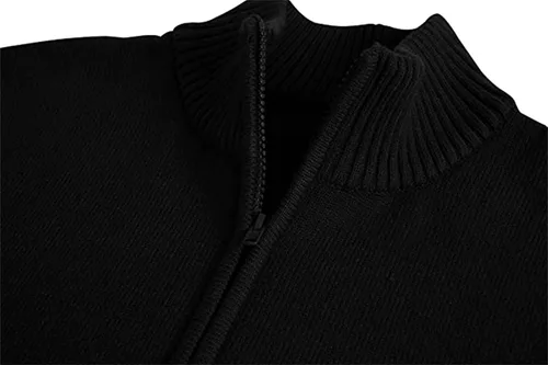 Vista 10 de Mens Polo Shirts Quarter Zip Long Sleeve Classic Casual Pullover Stand Collar Shirts