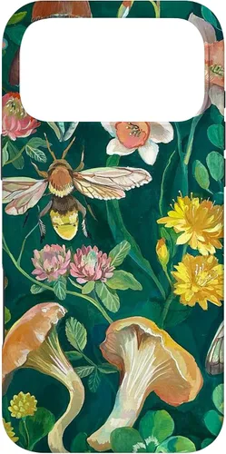 Vista 21 de Funda Boho Bee Greenery Luna Moth Vintage Botanical Mushroom para iPhone 13 Pro