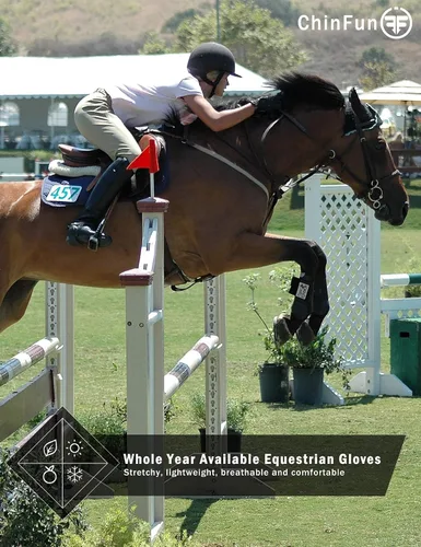 Vista 5 de ChinFun Guantes de equitación prémium para mujeres y jóvenes, transpirables, ligeros, con agarre cómodo