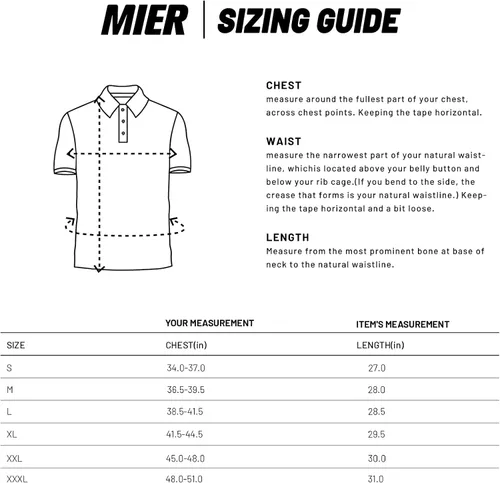 Vista 6 de MIER Men's Outdoor Performance Tactical Polo Shirts Short and Long Sleeve, Moisture-Wicking