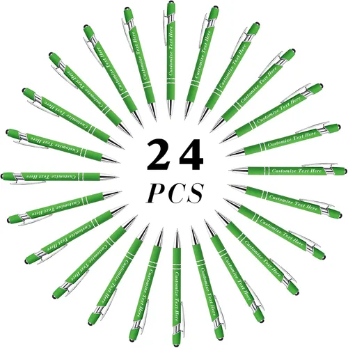 Vista 105 de Bolígrafos personalizados a granel con punta de lápiz capacitivo, 12 bolígrafos personalizados con logotipo de mensaje con nombre, bolígrafos