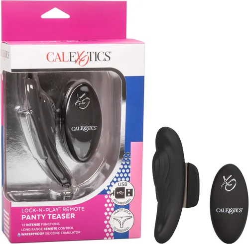 Vista 13 de CalExotics Lock-N-Play SE-0077-58-3 - Vibrador de clítoris de silicona resistente al agua con 12 funciones, recargable con vibración parpadeante