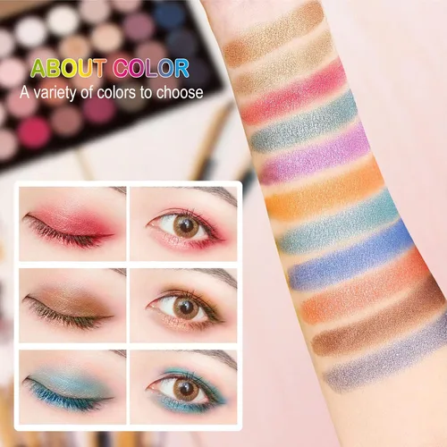Vista 9 de Pure Vie - 132 colores todo en uno - Set de regalo de maquillaje que incluye una paleta de 94 sombras de ojos altamente pigmentadas brillantes
