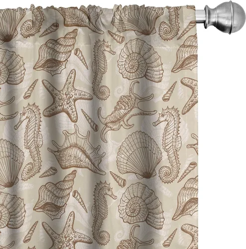 Vista 52 de Ambesonne Paquete de 2 cortinas para ventana con estampado de hojas, arte botánico con hojas, mosaico, detalles cuadrados cúbicos, naturaleza